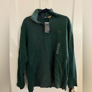 Polo Ralph Lauren Hunter Green 1/4 Zip Sweater - Size XL